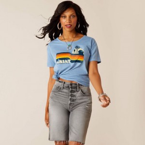 Ariat Acres T-Shirt Głęboka Niebieskie Polska | LBUEJF-312 Ariat Acres T-Shirt Głęboka Niebieskie Polska | LBUEJF-312