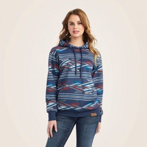 Ariat All Over Print Chimayo Hoodie Granatowe Polska | KSEXOY-548 Ariat All Over Print Chimayo Hoodie Granatowe Polska | KSEXOY-548