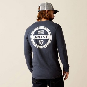 Ariat American Original Circle T-Shirt Granatowe Polska | UBJGVA-956 Ariat American Original Circle T-Shirt Granatowe Polska | UBJGVA-956