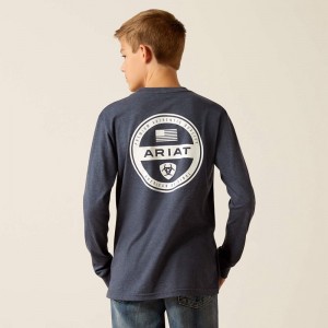 Ariat American Original Circle T-Shirt Granatowe Polska | OXHWKZ-596 Ariat American Original Circle T-Shirt Granatowe Polska | OXHWKZ-596