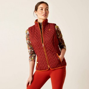 Ariat Ashley Insulated Vest Fired Brick Polska | OSUFWP-520 Ariat Ashley Insulated Vest Fired Brick Polska | OSUFWP-520