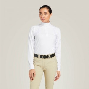 Ariat Auburn Show Shirt Białe Polska | YIMKTJ-732 Ariat Auburn Show Shirt Białe Polska | YIMKTJ-732