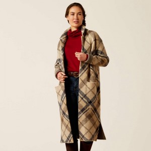 Ariat Ballston Cardigan Oatmeal Plaid Polska | AGWFIR-172 Ariat Ballston Cardigan Oatmeal Plaid Polska | AGWFIR-172