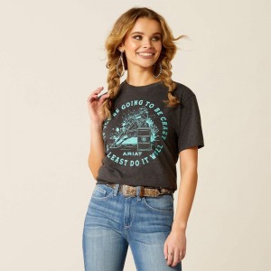 Ariat Barrel Beauty T-Shirt Charcoal Heather Polska | GFPHJV-715 Ariat Barrel Beauty T-Shirt Charcoal Heather Polska | GFPHJV-715