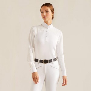 Ariat Bellatrix Show Shirt Białe Polska | XLUSYI-631 Ariat Bellatrix Show Shirt Białe Polska | XLUSYI-631