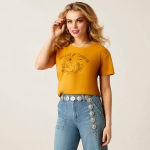 Ariat Bootscape T-Shirt Buckhorn Heather Polska | JSZNUD-697 Ariat Bootscape T-Shirt Buckhorn Heather Polska | JSZNUD-697