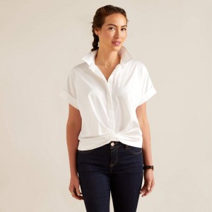 Ariat Brookside Shirt Białe Polska | LRHMOA-579 Ariat Brookside Shirt Białe Polska | LRHMOA-579