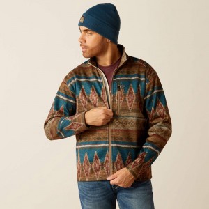 Ariat Caldwell Full Zip Sweater Oxford Tan Southwest Print Polska | RGOQHV-628 Ariat Caldwell Full Zip Sweater Oxford Tan Southwest Print Polska | RGOQHV-628