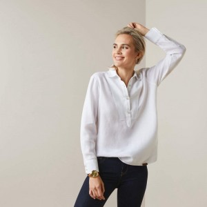 Ariat Cazadero Blouse Białe Polska | WBPIFN-845 Ariat Cazadero Blouse Białe Polska | WBPIFN-845