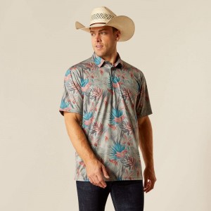 Ariat Charger 2.0 Printed Polo Głęboka Szare Polska | UFVEDN-471 Ariat Charger 2.0 Printed Polo Głęboka Szare Polska | UFVEDN-471