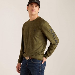 Ariat Charger Logo T-Shirt Oliwkowe Polska | PUSTIC-086 Ariat Charger Logo T-Shirt Oliwkowe Polska | PUSTIC-086