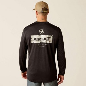 Ariat Charger Stacks T-Shirt Czarne Polska | OWDLPU-349 Ariat Charger Stacks T-Shirt Czarne Polska | OWDLPU-349
