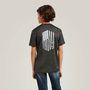 Ariat Charger Vertical Flag Tee Charcoal Polska | DNCWUQ-316 Ariat Charger Vertical Flag Tee Charcoal Polska | DNCWUQ-316