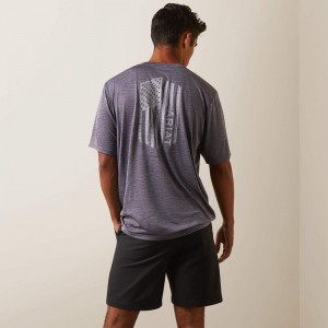 Ariat Charger Vertical Flag Tee Graystone Polska | AYLMNQ-594 Ariat Charger Vertical Flag Tee Graystone Polska | AYLMNQ-594