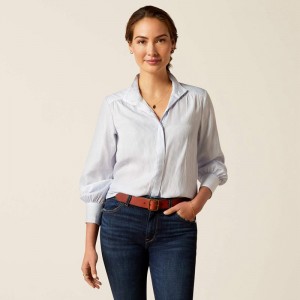 Ariat Charolais Blouse Niebieskie Polska | BVPOWL-350 Ariat Charolais Blouse Niebieskie Polska | BVPOWL-350