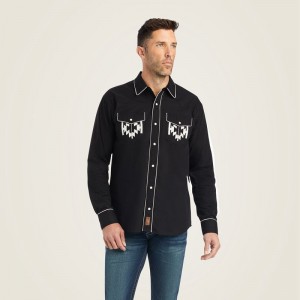 Ariat Chimayo Retro Snap Shirt Czarne Polska | QGIVMH-582 Ariat Chimayo Retro Snap Shirt Czarne Polska | QGIVMH-582