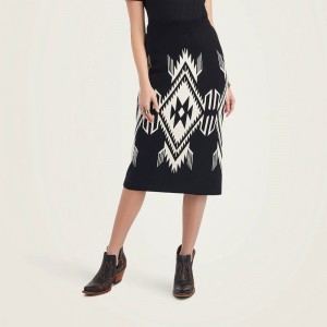 Ariat Chimayo Sweater Skirt Blk/Buttercream Polska | MHPFYA-407 Ariat Chimayo Sweater Skirt Blk/Buttercream Polska | MHPFYA-407