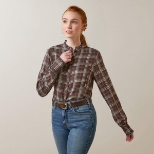 Ariat Clarion Blouse Mole Plaid Polska | VXEBLI-760 Ariat Clarion Blouse Mole Plaid Polska | VXEBLI-760