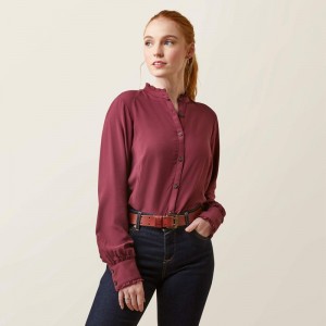Ariat Clarion Blouse Tawny Port Polska | BOMEAP-328 Ariat Clarion Blouse Tawny Port Polska | BOMEAP-328