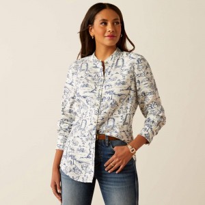 Ariat Clarion Blouse Toile Scene Print Polska | BKWJCX-106 Ariat Clarion Blouse Toile Scene Print Polska | BKWJCX-106