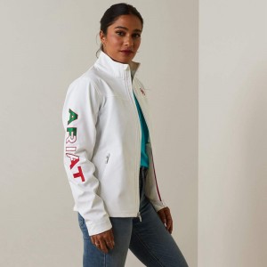Ariat Classic Team Softshell Mexico Jacket Białe Polska | DYIUOS-210 Ariat Classic Team Softshell Mexico Jacket Białe Polska | DYIUOS-210