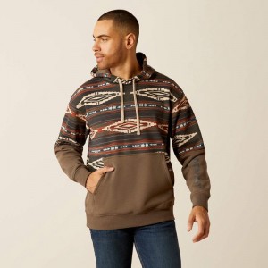 Ariat Color Block Hoodie Brindle Polska | DUMZVY-502 Ariat Color Block Hoodie Brindle Polska | DUMZVY-502