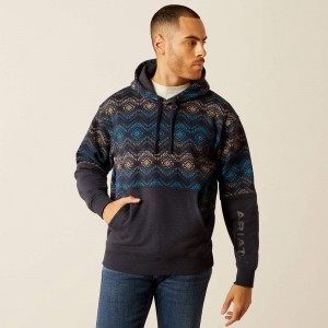 Ariat Color Block Hoodie Granatowe Polska | NZYRGF-302 Ariat Color Block Hoodie Granatowe Polska | NZYRGF-302