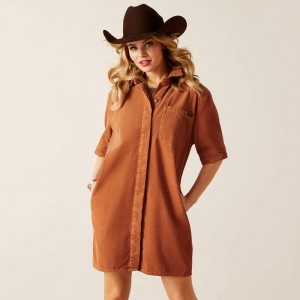 Ariat Corduroy Dress Khaki/Camel Polska | NIDFQY-038 Ariat Corduroy Dress Khaki/Camel Polska | NIDFQY-038