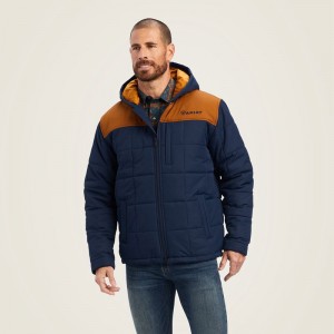 Ariat Crius Hooded Insulated Jacket Granatowe Polska | VBHGLR-235 Ariat Crius Hooded Insulated Jacket Granatowe Polska | VBHGLR-235