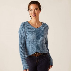 Ariat Daneway Sweater Niebieskie Polska | MUZBTG-684 Ariat Daneway Sweater Niebieskie Polska | MUZBTG-684