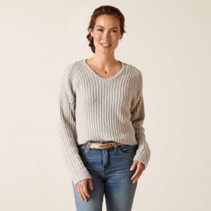 Ariat Daneway Sweater Szare Polska | AXWZQY-547 Ariat Daneway Sweater Szare Polska | AXWZQY-547