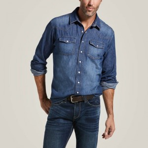 Ariat Denim Retro Fit Shirt Stone Polska | XQOLUC-120 Ariat Denim Retro Fit Shirt Stone Polska | XQOLUC-120
