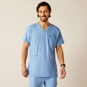 Ariat Derham 6 Pocket Scrub Top Głęboka Niebieskie Polska | VEWJFL-659 Ariat Derham 6 Pocket Scrub Top Głęboka Niebieskie Polska | VEWJFL-659