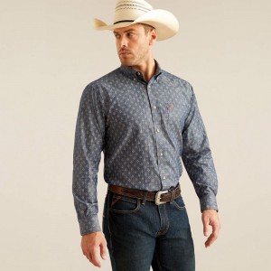 Ariat Dillon Classic Fit Shirt Niebieskie Polska | JNGTCE-139 Ariat Dillon Classic Fit Shirt Niebieskie Polska | JNGTCE-139
