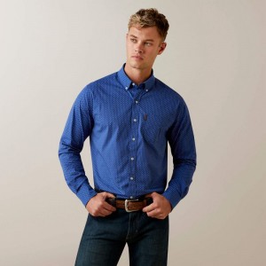 Ariat Ditsy Stretch Modern Fit Shirt Niebieskie Polska | DIMSTL-479 Ariat Ditsy Stretch Modern Fit Shirt Niebieskie Polska | DIMSTL-479