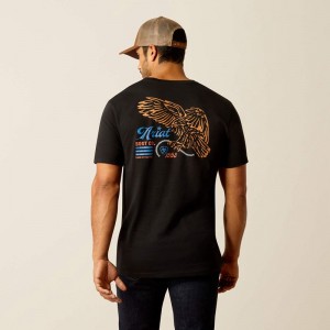Ariat Eagle Freedom T-Shirt Czarne Polska | ATQLBP-984 Ariat Eagle Freedom T-Shirt Czarne Polska | ATQLBP-984