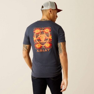 Ariat Eagle Rock T-Shirt Granatowe Polska | RSTYCV-746 Ariat Eagle Rock T-Shirt Granatowe Polska | RSTYCV-746