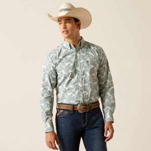 Ariat Eamanuel Fitted Shirt Reef Water Polska | XOGRMJ-264 Ariat Eamanuel Fitted Shirt Reef Water Polska | XOGRMJ-264