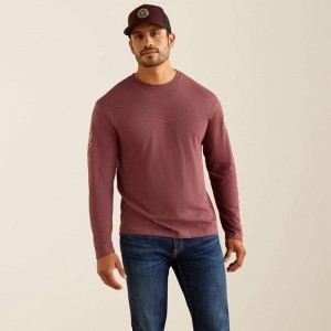 Ariat Elevated V2 T-Shirt Bordowe Polska | QBJNUA-310 Ariat Elevated V2 T-Shirt Bordowe Polska | QBJNUA-310
