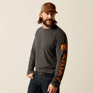 Ariat Elevated V2 T-Shirt Charcoal Heather Polska | FXVHST-639 Ariat Elevated V2 T-Shirt Charcoal Heather Polska | FXVHST-639