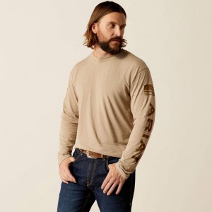 Ariat Elevated V2 T-Shirt Oatmeal Heather Polska | XHDMPY-859 Ariat Elevated V2 T-Shirt Oatmeal Heather Polska | XHDMPY-859