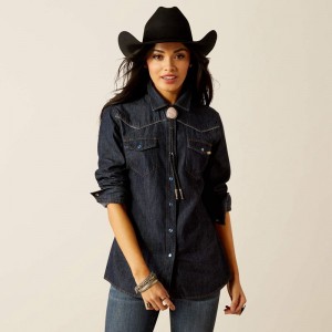 Ariat Farriday Denim Shirt Rinse Polska | BSQJZC-251 Ariat Farriday Denim Shirt Rinse Polska | BSQJZC-251