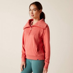 Ariat Fern 1/2 Zip Sweatshirt Heather Baked Apple Polska | GYEXZL-173 Ariat Fern 1/2 Zip Sweatshirt Heather Baked Apple Polska | GYEXZL-173