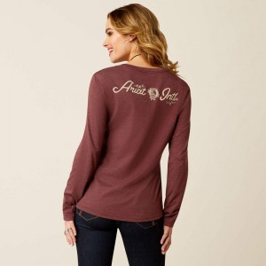 Ariat Fine Boots And Denim T-Shirt Bordowe Polska | ICHSTV-381 Ariat Fine Boots And Denim T-Shirt Bordowe Polska | ICHSTV-381