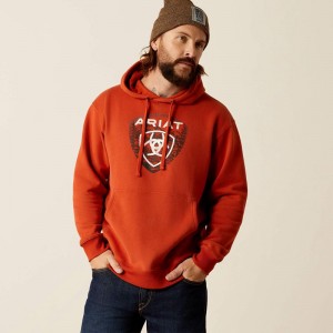 Ariat Forest Badge Hoodie Ciemny Pomarańczowe Polska | TEUDYM-946 Ariat Forest Badge Hoodie Ciemny Pomarańczowe Polska | TEUDYM-946