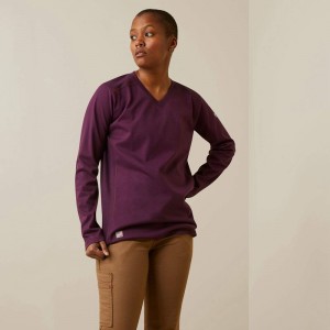 Ariat Fr Ac Crew Top Fioletowe Polska | YWPUGS-360 Ariat Fr Ac Crew Top Fioletowe Polska | YWPUGS-360