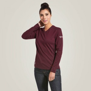 Ariat Fr Ac Crew Top Malbec Polska | WUKCXJ-017 Ariat Fr Ac Crew Top Malbec Polska | WUKCXJ-017