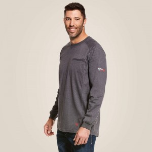 Ariat Fr Air Crew T-Shirt Charcoal Heather Polska | PKAELO-532 Ariat Fr Air Crew T-Shirt Charcoal Heather Polska | PKAELO-532