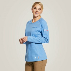 Ariat Fr Air Crew T-Shirt Niebieskie Polska | EZSTLH-317 Ariat Fr Air Crew T-Shirt Niebieskie Polska | EZSTLH-317
