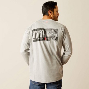 Ariat Fr Air Deco T-Shirt Szare Polska | NSCUFB-721 Ariat Fr Air Deco T-Shirt Szare Polska | NSCUFB-721